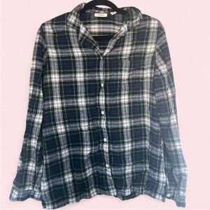 L.L. Bean Green and Blue Plaid Shirt